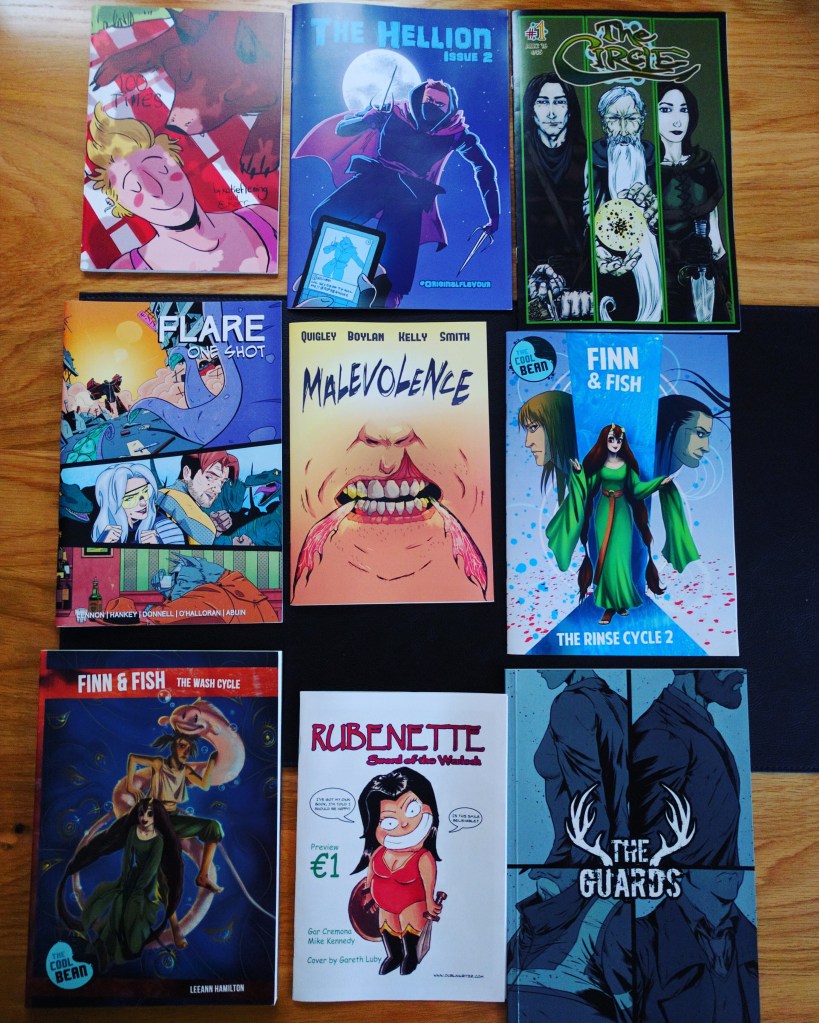 100 Times, Helion #2, The Circle, Flare One-Shot, Malevolence, Finn & Fish The Rinse Cycle #2, Finn & Fish The Wash Cycle, Rubenette Preview, The Guards